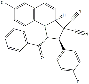 1-benzoyl-7-chloro-2-(4-fluorophenyl)-1,2-dihydropyrrolo[1,2-a]quinoline-3,3(3aH)-dicarbonitrile Struktur