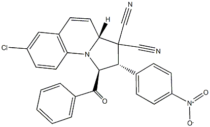 1-benzoyl-7-chloro-2-{4-nitrophenyl}-1,2-dihydropyrrolo[1,2-a]quinoline-3,3(3aH)-dicarbonitrile Struktur