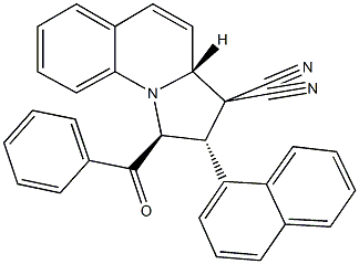 1-benzoyl-2-(1-naphthyl)-1,2-dihydropyrrolo[1,2-a]quinoline-3,3(3aH)-dicarbonitrile Struktur