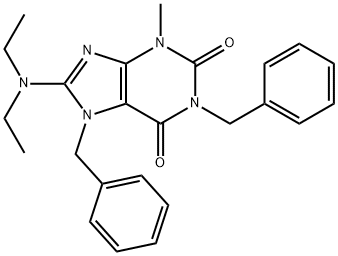 1,7-dibenzyl-8-(diethylamino)-3-methyl-3,7-dihydro-1H-purine-2,6-dione Struktur