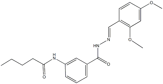 N-(3-{[2-(2,4-dimethoxybenzylidene)hydrazino]carbonyl}phenyl)pentanamide Struktur