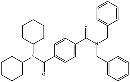 N~1~,N~1~-dibenzyl-N~4~,N~4~-dicyclohexylterephthalamide Struktur