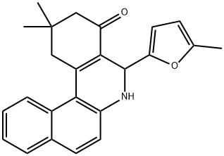 2,2-dimethyl-5-(5-methyl-2-furyl)-2,3,5,6-tetrahydrobenzo[a]phenanthridin-4(1H)-one Struktur