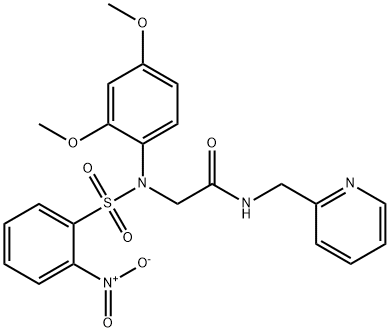 2-[({2-nitrophenyl}sulfonyl)-2,4-dimethoxyanilino]-N-(2-pyridinylmethyl)acetamide Struktur