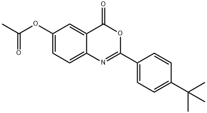 2-(4-tert-butylphenyl)-4-oxo-4H-3,1-benzoxazin-6-yl acetate Struktur