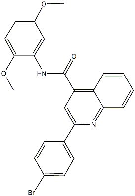 2-(4-bromophenyl)-N-(2,5-dimethoxyphenyl)-4-quinolinecarboxamide Struktur