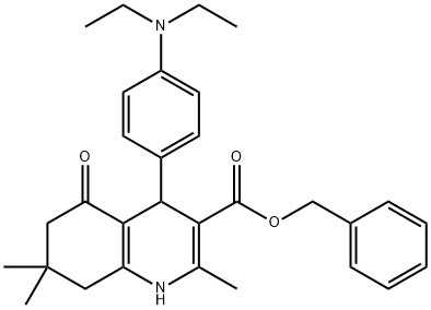 benzyl 4-[4-(diethylamino)phenyl]-2,7,7-trimethyl-5-oxo-1,4,5,6,7,8-hexahydro-3-quinolinecarboxylate Struktur