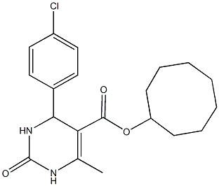 cyclooctyl 4-(4-chlorophenyl)-6-methyl-2-oxo-1,2,3,4-tetrahydro-5-pyrimidinecarboxylate Struktur