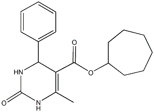 cycloheptyl 6-methyl-2-oxo-4-phenyl-1,2,3,4-tetrahydro-5-pyrimidinecarboxylate Struktur