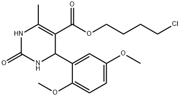 4-chlorobutyl 4-(2,5-dimethoxyphenyl)-6-methyl-2-oxo-1,2,3,4-tetrahydro-5-pyrimidinecarboxylate Struktur