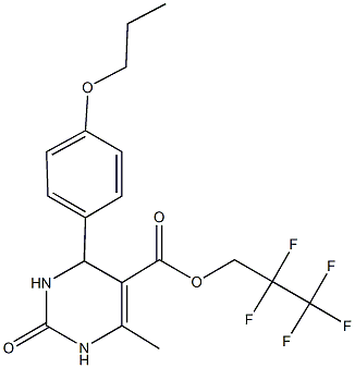 2,2,3,3,3-pentafluoropropyl 6-methyl-2-oxo-4-(4-propoxyphenyl)-1,2,3,4-tetrahydro-5-pyrimidinecarboxylate Struktur