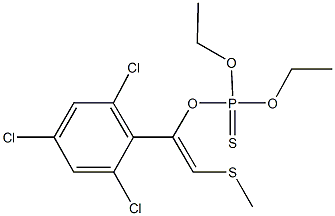 O,O-diethyl O-[2-(methylsulfanyl)-1-(2,4,6-trichlorophenyl)vinyl] thiophosphate Struktur