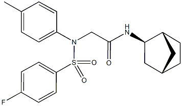 N-bicyclo[2.2.1]hept-2-yl-2-{[(4-fluorophenyl)sulfonyl]-4-methylanilino}acetamide Struktur