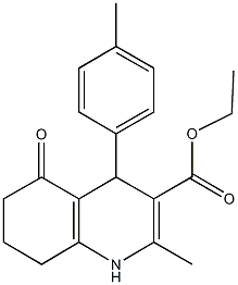 ethyl 2-methyl-4-(4-methylphenyl)-5-oxo-1,4,5,6,7,8-hexahydro-3-quinolinecarboxylate Struktur