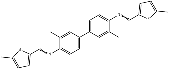 N-(3,3'-dimethyl-4'-{[(5-methyl-2-thienyl)methylene]amino}[1,1'-biphenyl]-4-yl)-N-[(5-methyl-2-thienyl)methylene]amine Struktur