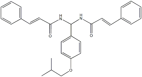 N-[(cinnamoylamino)(4-isobutoxyphenyl)methyl]-3-phenylacrylamide Struktur