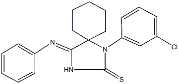 1-(3-chlorophenyl)-4-(phenylimino)-1,3-diazaspiro[4.5]decane-2-thione Struktur