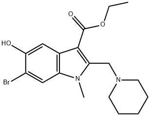 ethyl 6-bromo-5-hydroxy-1-methyl-2-(1-piperidinylmethyl)-1H-indole-3-carboxylate Struktur