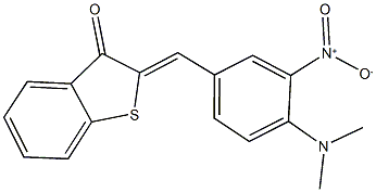 2-{4-(dimethylamino)-3-nitrobenzylidene}-1-benzothiophen-3(2H)-one Struktur