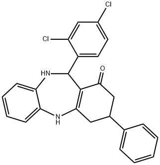 11-(2,4-dichlorophenyl)-3-phenyl-2,3,4,5,10,11-hexahydro-1H-dibenzo[b,e][1,4]diazepin-1-one Struktur