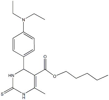 pentyl 4-[4-(diethylamino)phenyl]-6-methyl-2-thioxo-1,2,3,4-tetrahydropyrimidine-5-carboxylate Struktur