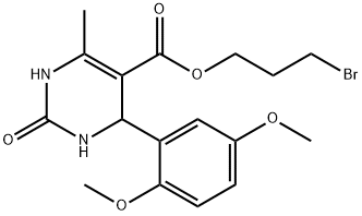 3-bromopropyl 4-(2,5-dimethoxyphenyl)-6-methyl-2-oxo-1,2,3,4-tetrahydropyrimidine-5-carboxylate Struktur