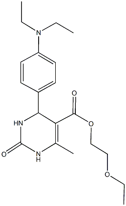 2-ethoxyethyl 4-[4-(diethylamino)phenyl]-6-methyl-2-oxo-1,2,3,4-tetrahydro-5-pyrimidinecarboxylate Struktur