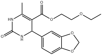 2-ethoxyethyl 4-(1,3-benzodioxol-5-yl)-6-methyl-2-oxo-1,2,3,4-tetrahydro-5-pyrimidinecarboxylate Struktur