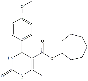 cycloheptyl 4-(4-methoxyphenyl)-6-methyl-2-oxo-1,2,3,4-tetrahydro-5-pyrimidinecarboxylate Struktur