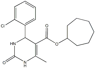 cycloheptyl 4-(2-chlorophenyl)-6-methyl-2-oxo-1,2,3,4-tetrahydro-5-pyrimidinecarboxylate Struktur