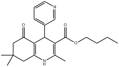 butyl 2,7,7-trimethyl-5-oxo-4-(3-pyridinyl)-1,4,5,6,7,8-hexahydro-3-quinolinecarboxylate Struktur