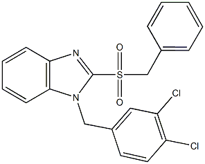 2-(benzylsulfonyl)-1-(3,4-dichlorobenzyl)-1H-benzimidazole Struktur