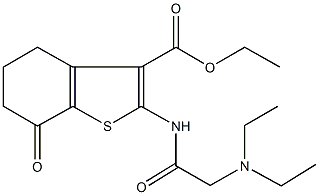 ethyl 2-{[(diethylamino)acetyl]amino}-7-oxo-4,5,6,7-tetrahydro-1-benzothiophene-3-carboxylate Struktur