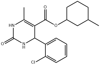 3-methylcyclohexyl 4-(2-chlorophenyl)-6-methyl-2-oxo-1,2,3,4-tetrahydro-5-pyrimidinecarboxylate Struktur