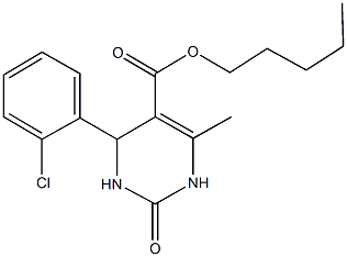 pentyl 4-(2-chlorophenyl)-6-methyl-2-oxo-1,2,3,4-tetrahydro-5-pyrimidinecarboxylate Struktur