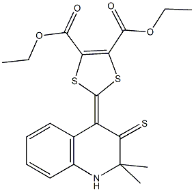 diethyl 2-(2,2-dimethyl-3-thioxo-2,3-dihydro-4(1H)-quinolinylidene)-1,3-dithiole-4,5-dicarboxylate Struktur