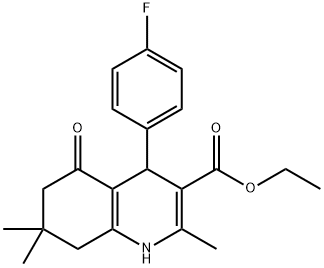 ethyl 4-(4-fluorophenyl)-2,7,7-trimethyl-5-oxo-1,4,5,6,7,8-hexahydro-3-quinolinecarboxylate Struktur