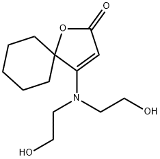 4-[bis(2-hydroxyethyl)amino]-1-oxaspiro[4.5]dec-3-en-2-one Struktur