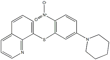 8-{[2-nitro-5-(1-piperidinyl)phenyl]sulfanyl}quinoline Struktur