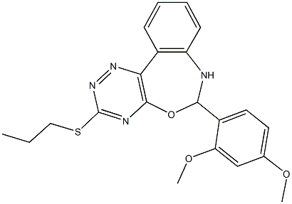 6-(2,4-dimethoxyphenyl)-3-(propylsulfanyl)-6,7-dihydro[1,2,4]triazino[5,6-d][3,1]benzoxazepine Struktur