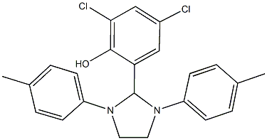 2-[1,3-bis(4-methylphenyl)-2-imidazolidinyl]-4,6-dichlorophenol Struktur