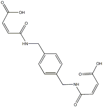 4-[(4-{[(3-carboxyacryloyl)amino]methyl}benzyl)amino]-4-oxo-2-butenoic acid Struktur