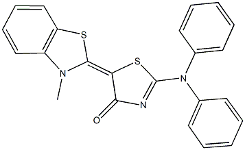 2-(diphenylamino)-5-(3-methyl-1,3-benzothiazol-2(3H)-ylidene)-1,3-thiazol-4(5H)-one Struktur