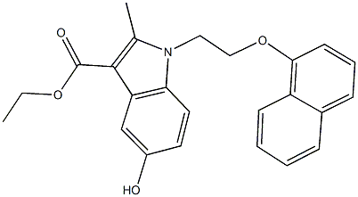 ethyl 5-hydroxy-2-methyl-1-[2-(1-naphthyloxy)ethyl]-1H-indole-3-carboxylate Struktur