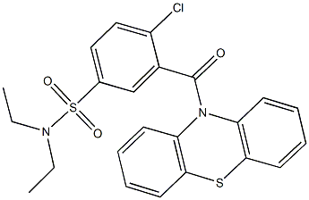 4-chloro-N,N-diethyl-3-(10H-phenothiazin-10-ylcarbonyl)benzenesulfonamide Struktur