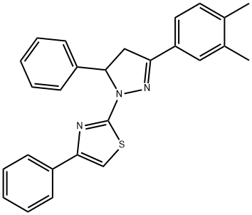 2-[3-(3,4-dimethylphenyl)-5-phenyl-4,5-dihydro-1H-pyrazol-1-yl]-4-phenyl-1,3-thiazole Struktur