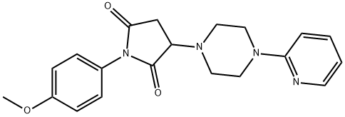 1-(4-methoxyphenyl)-3-[4-(2-pyridinyl)-1-piperazinyl]-2,5-pyrrolidinedione Struktur