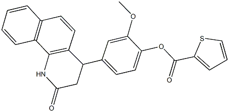 2-methoxy-4-(2-oxo-1,2,3,4-tetrahydrobenzo[h]quinolin-4-yl)phenyl 2-thiophenecarboxylate Struktur