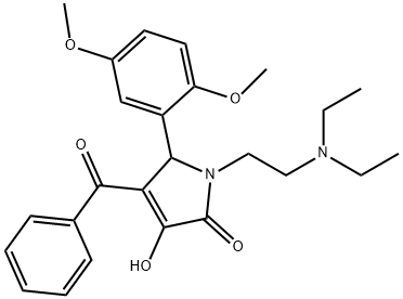 4-benzoyl-1-[2-(diethylamino)ethyl]-5-(2,5-dimethoxyphenyl)-3-hydroxy-1,5-dihydro-2H-pyrrol-2-one Struktur