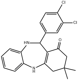 11-(3,4-dichlorophenyl)-3,3-dimethyl-3,4,10,11-tetrahydro-2H-dibenzo[b,e][1,4]diazepin-1-ol Struktur